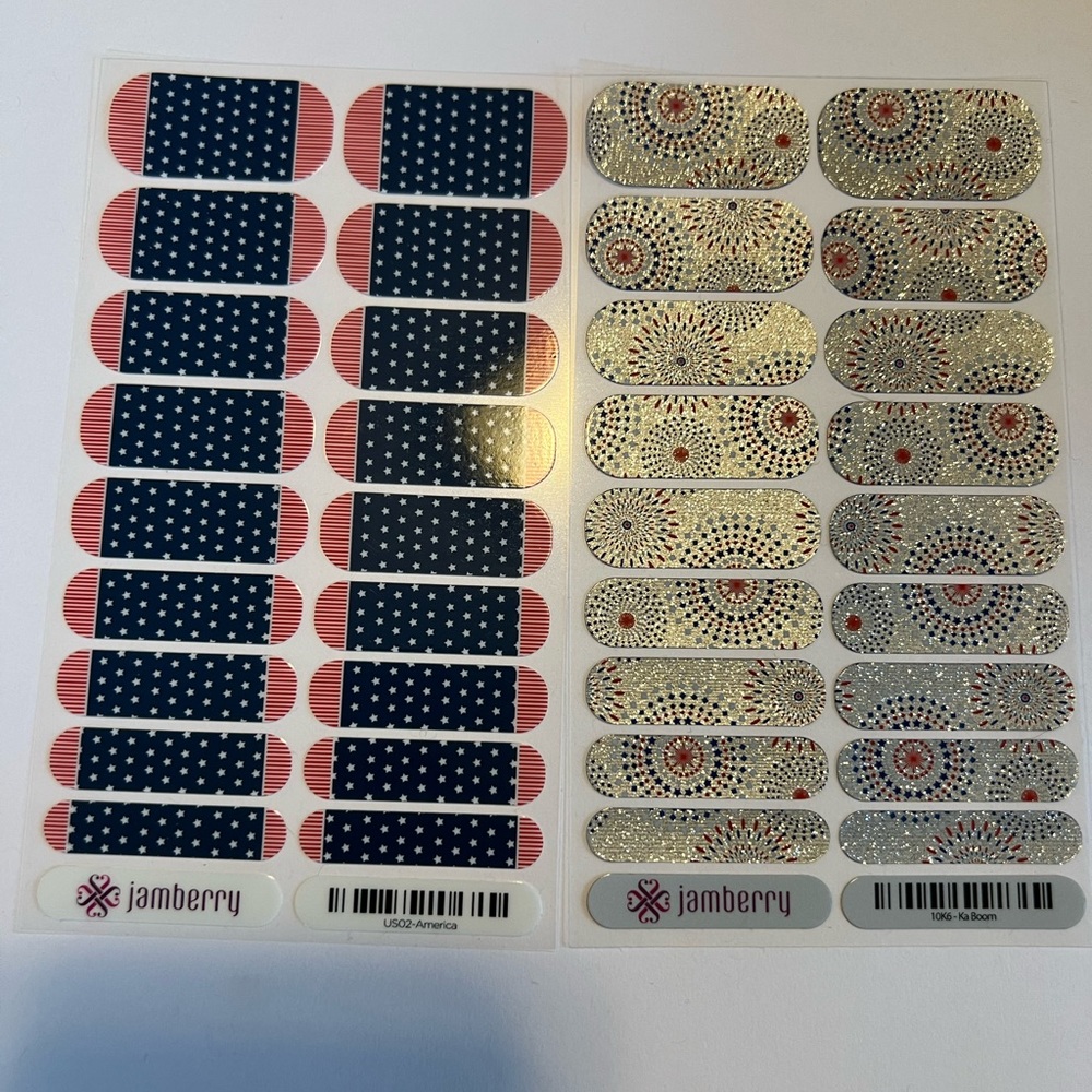 🇺🇸 Patriotic Jamberry nail wrap set America and Ka Boom 🇺🇸